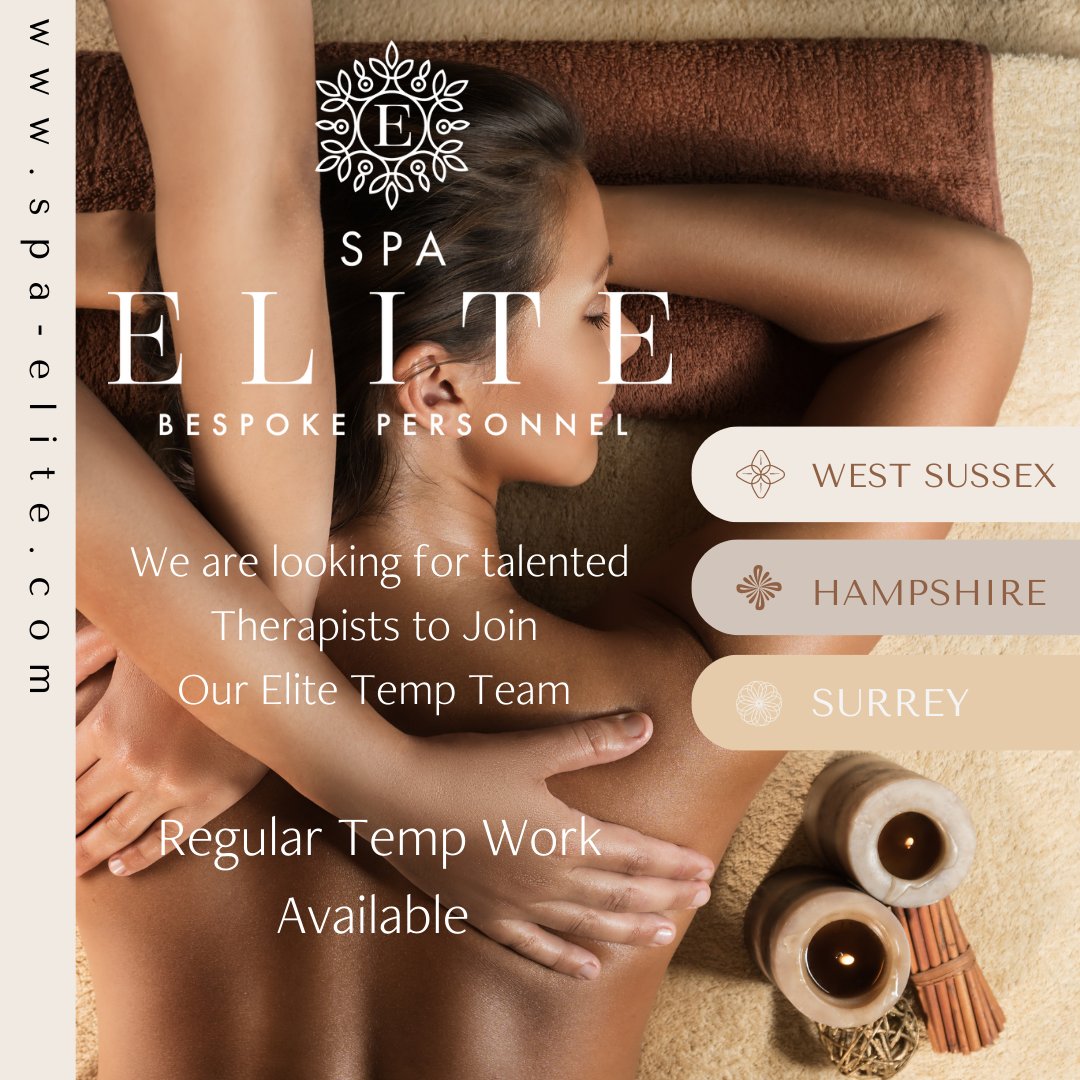 spaelite's tweet image. ARE YOU LOCATED NEAR WEST SUSSEX, HAMPSHIRE OR SURREY?

Are you a talented Spa/Beauty Therapist looking for flexible work, if so Temp work can suit everyone so do contact our temp team today at temprecruit@spa-elite.com

#spaelite #tempwork #spatherapist #beauty #flexibility #spa