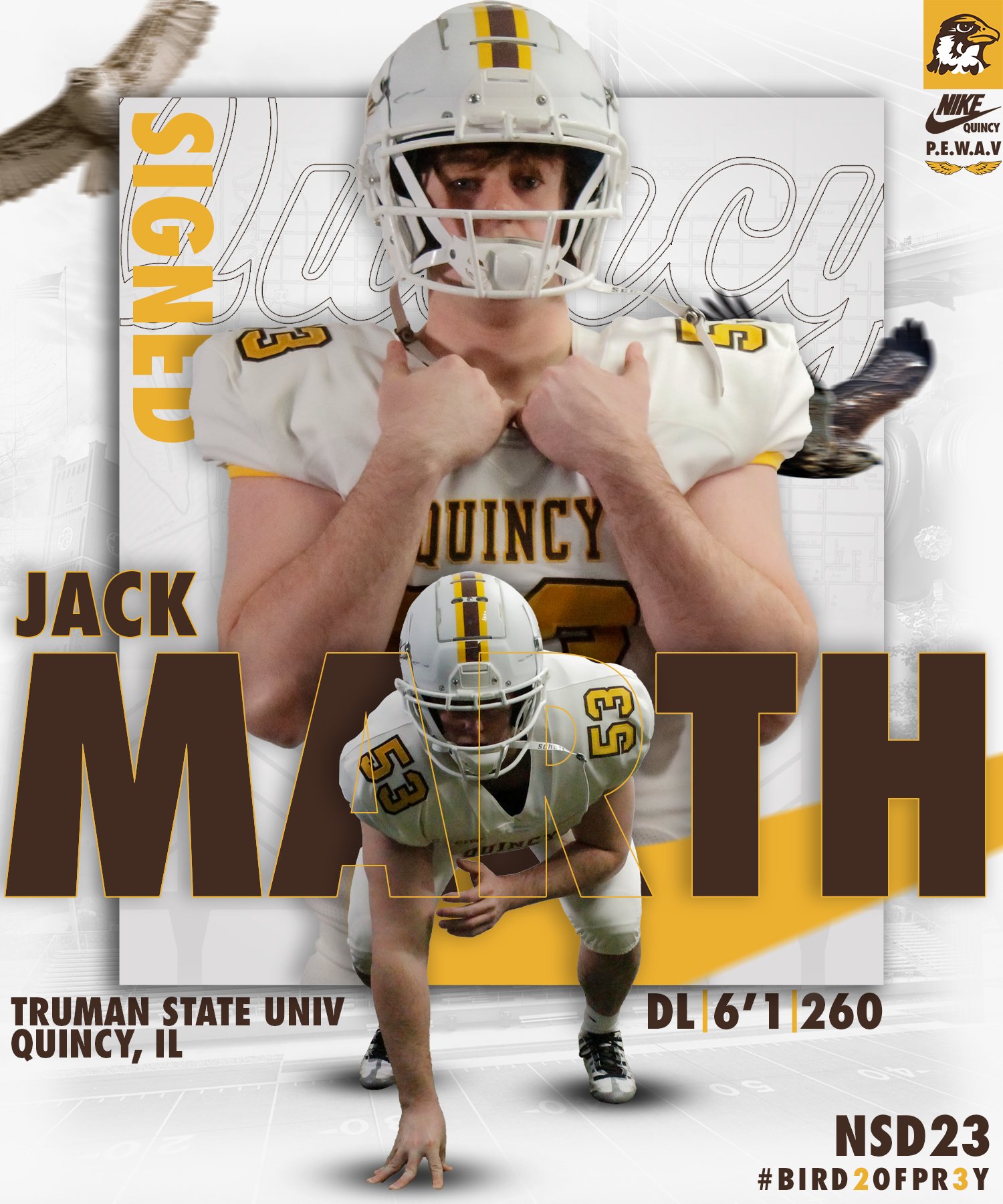 Quincy University Football on Twitter "Jack Marth is a Hawk! Truman