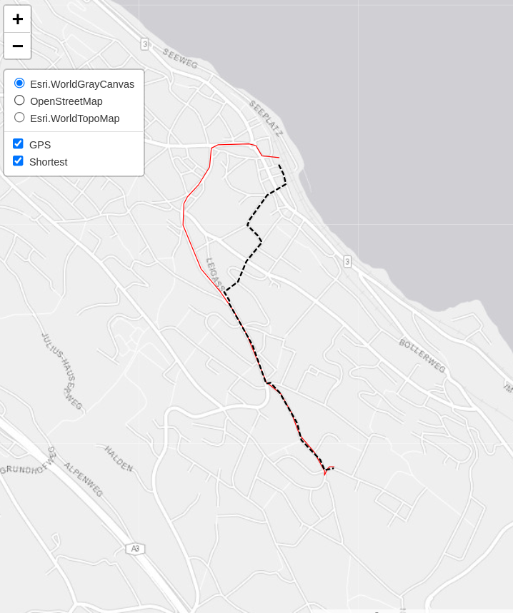 NRatnaweera's tweet photo. Thank you @munterfi1 for being {hereR} for us 🤪, it's a such a handy package! We're using it to determine road cycling preferences by comparing GPS tracks (red) with the shortest paths from {hereR} (black) #rstats, #gischat https://t.co/L8cEqydHvJ