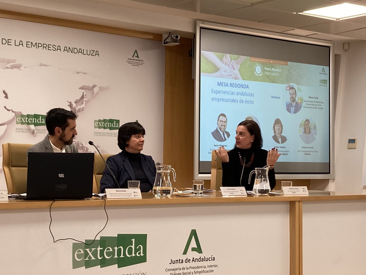 bioazul_spain's tweet image. 🔊@AntoniaLorenz11 habla de la visibilización que gracias a los programas de acción del @PactoMundial como #TargetGenderEquality y #SDGambition nuestra empresa ha conseguido, y además ha abierto nuevas líneas de negocio mientras trabajábamos hacia la consecución de los #ODS