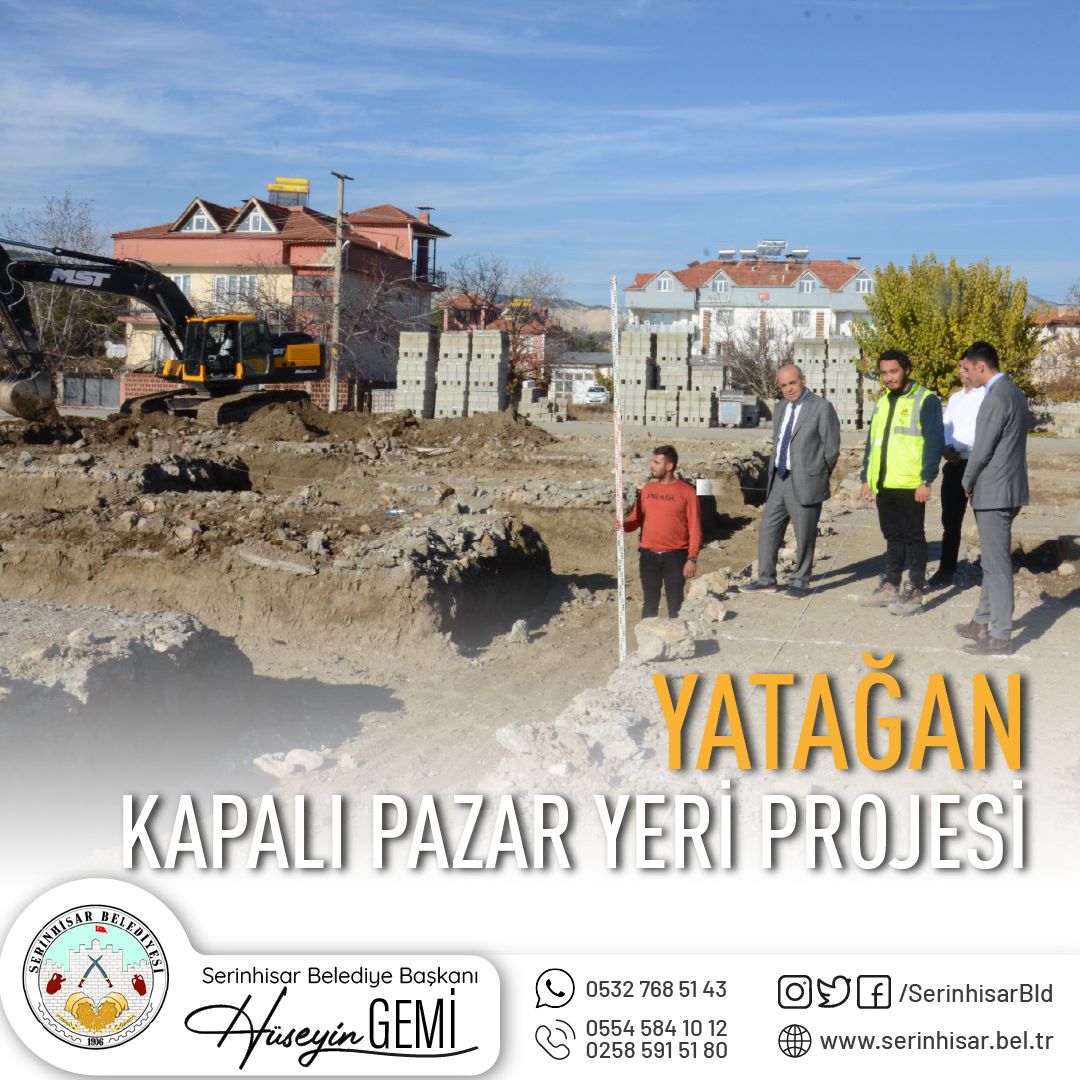 Yatağan’da yaşayan vatandaşlarımızın pazar yeri için yoğun talebi vardı. Söz verdik, sözümüzü yerine getiriyoruz. 2800 m² kapalı alana sahip modern bir alışveriş mekânı tasarlıyoruz. Böylece yerel üretimi de destekleyeceğiz. Yatağan’ımıza yakışır bir pazar yeri kazandıracağız.
