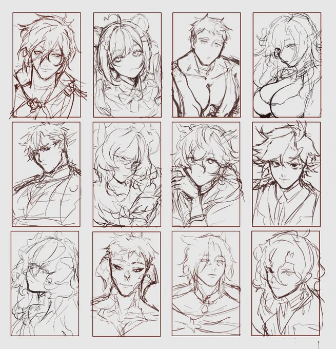 wip of the draw your mutual's ocs thingie..,the amount of booba 