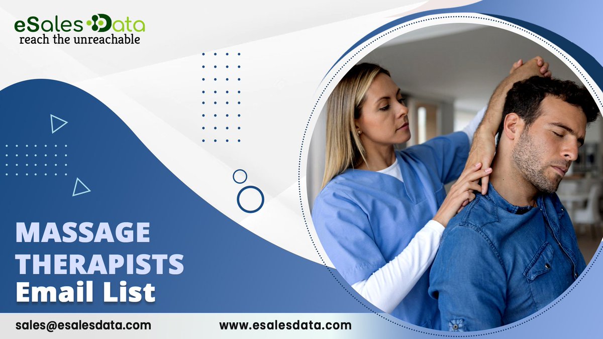Massage Therapists Email List

Witness your ROIs skyrocket with a result-focused global list of massage therapists and create your brand’s dominance.

To Know more: esalesdata.com/.../massage-th…

#email #emailmarketing #lead #esalesdata #b2bindustry #massagetherapists #massagetherapy