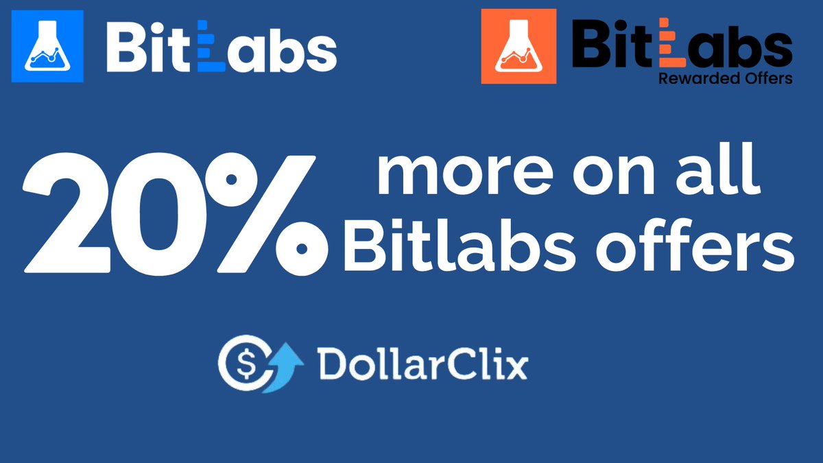 DollarClixTweet's tweet photo. We’re starting #February with a New BitLabs Promo! You’ll earn 20% more on all offers. These are exciting times indeed. Visit https://t.co/EJwP063Iqf to start earning.
#Dollarclix #Paidsurvey #Earnonline #beermoney #EarnMoneyOnline #givaway #Promo #Bitlabs https://t.co/SKOS2JhpHL