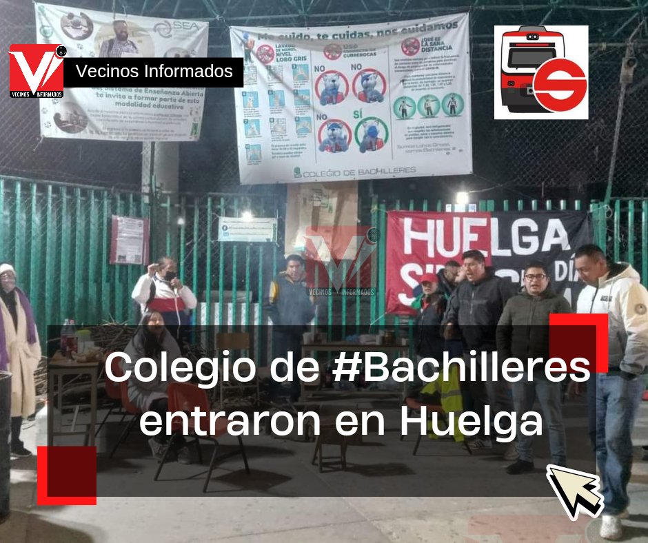 Los 20 planteles del Colegio de #Bachilleres entraron en huelga indefinida; los trabajadores exigen mejores condiciones laborales