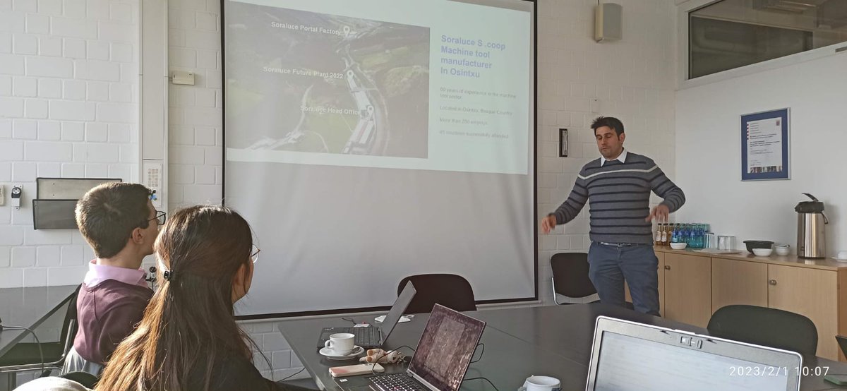 IDEKO_'s tweet photo. Researchers of @IDEKO_ in Aachen, attending the kick off meeting of @EITManufactur project #LeDTchain. Lead by #PTW @TUDarmstadt we will be learning about implementing and using a Digital Process Twin in a production value chain. https://t.co/LF3I5gmEjl