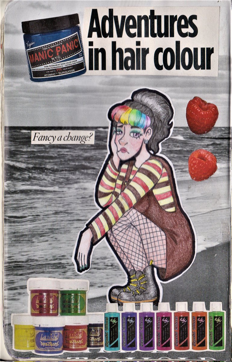StarlitPuppy58's tweet photo. collaging an old NEO magazine with a drawing of my girl Iris - i've been seriously considering making a comic about her 🤔

#oc #ocart #ocdrawing #originalcharacter #rainbowbangs https://t.co/rm6jG4TgzO