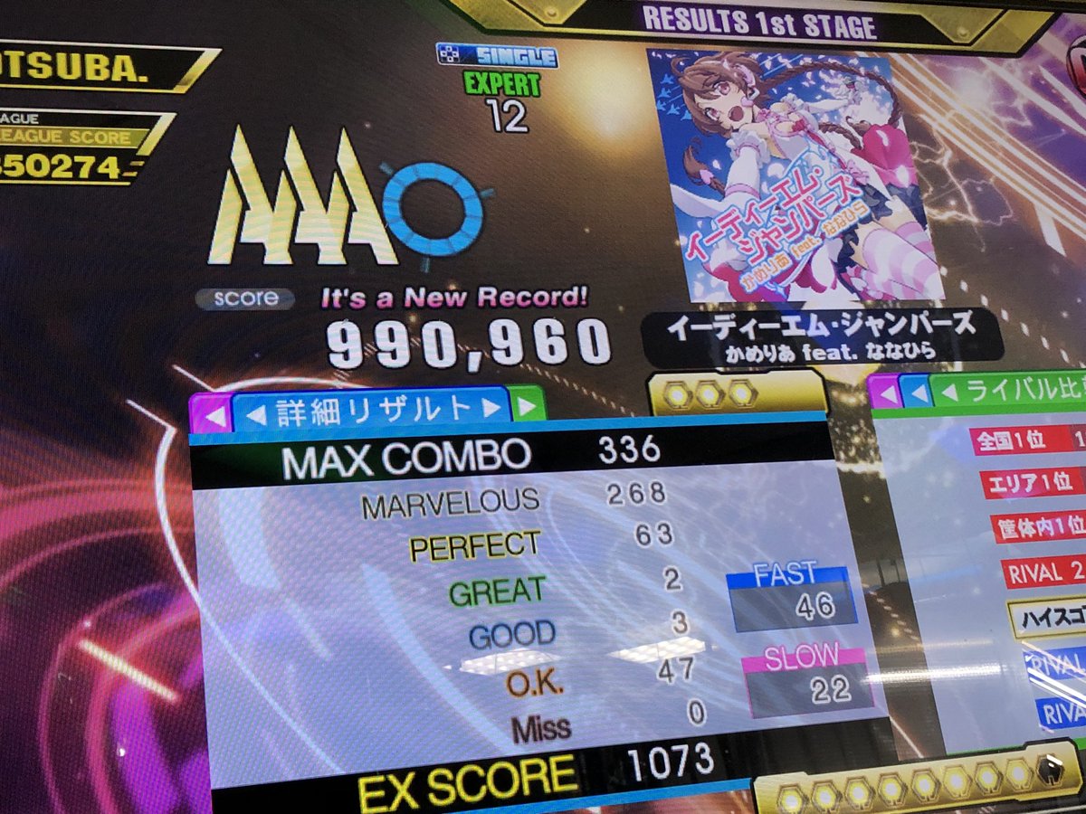 yotsuba_ddr's tweet image. 1åç®å®å
šåèŠã§ãã£ãããã¹2ã®98äžããåºãªãã£ããã ãã©âŠ2åç®ã§FCããŠAAAèŒã£ããã©äœããâŠð€