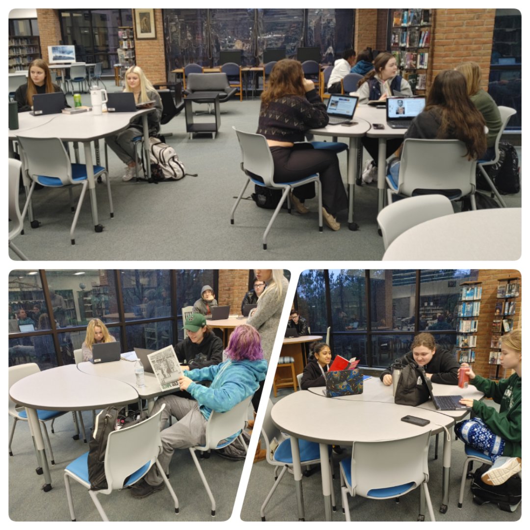 So excited to have Ms. J. Price's 9th graders with me this week working on research topics related to the Holocaust. Today is "print source day" and I'm all about seeing the kids use Destiny and find those books!!!!👐🏽📚😁