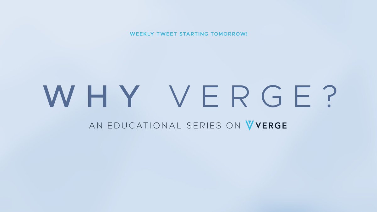 Verge Currency is one of thousands of crypto projects available today. So  why should you choose Verge and use $XVG? In this weekly series we will  tell you why we think Verge