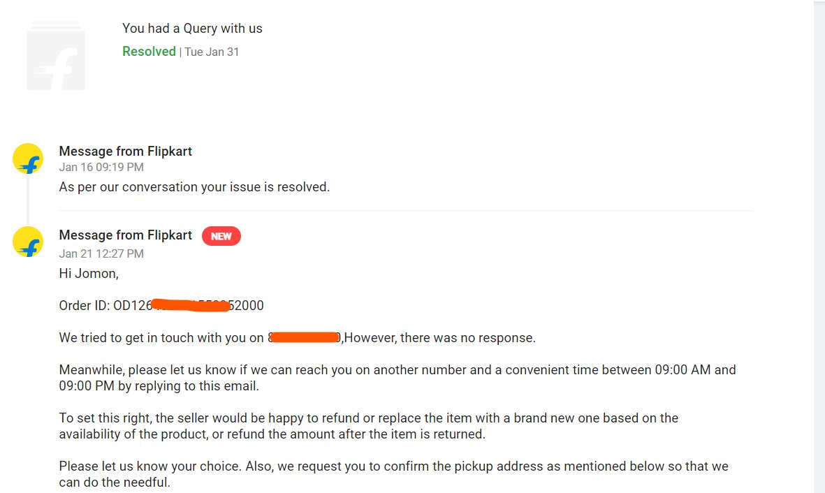 Jomon_3333's tweet photo. no conversation held with me and customer care. Without my concern they cancelled my replacement request. Am frustrating from last two months...Please do anything @flipkartsupport  ...wrong product delivered from @Flipkart https://t.co/TqG03bao4B