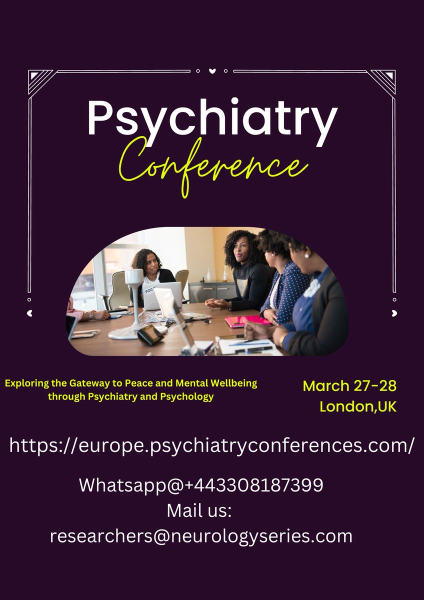 33rd Euro Congress on #Psychiatrists and #Psychologists #Mentalhealthprofessionals #anxietyawareness #Psychiatry #Psychology  
Where: London
When: March 27-28,2023 
@CriticalPsyHub @LauraMCmpbll