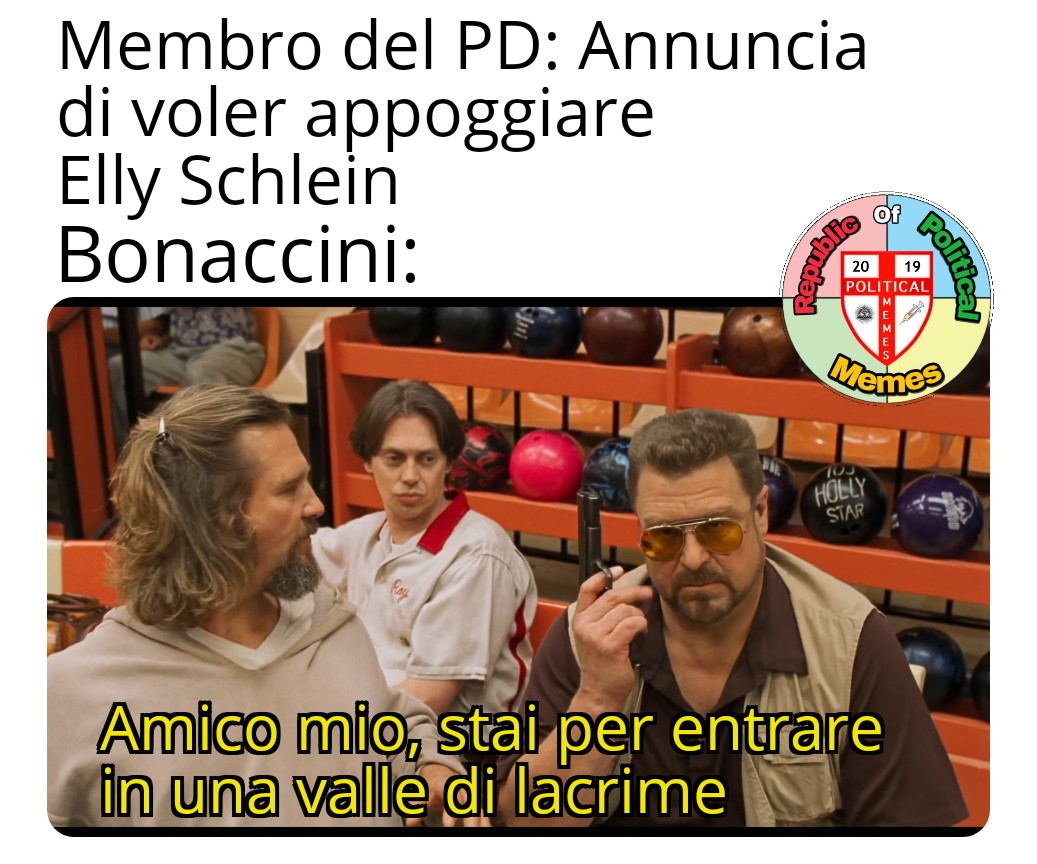 RepublicMemes's tweet photo. "Stefano, dai mettila via" "Appoggia quella donna ed entri in una valle di lacrime" "Ma io" "UNA VALLE DI LACRIME" ~MG
#Politica #Bonaccini #PD #primarie #Memes #ellyschlein https://t.co/WPpGzIDGzY