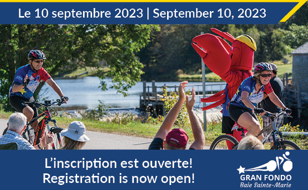 L'inscription pour le Gran Fondo Baie Sainte-Marie 2023 est maintenant ouverte! 🚲😍🚲😎🚲🤩 Registration for the 2023 Gran Fondo Baie Sainte-Marie is now open! #GranFondo #BaieSainteMarie #VisitNovaScotia raceroster.com/events/2023/32…