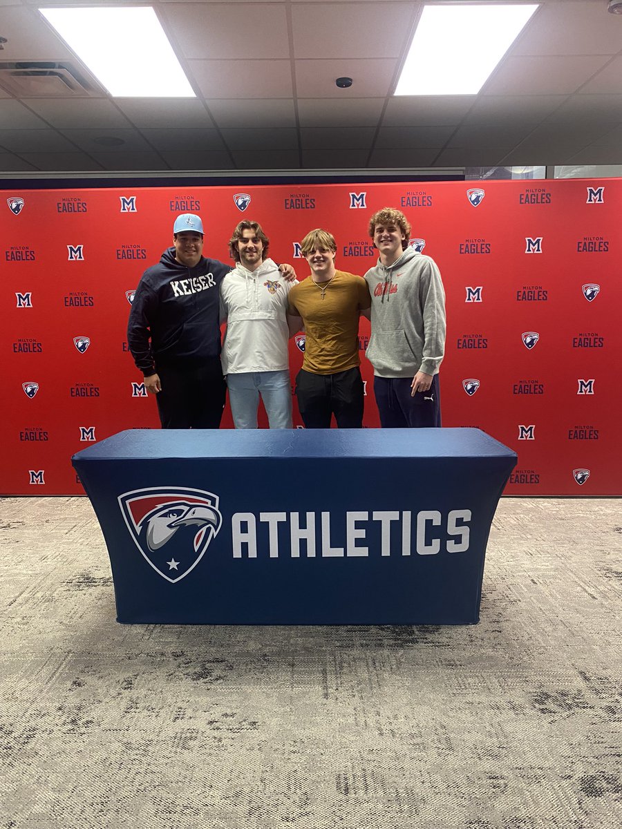 Alisha Sylvestri (@slymom261) on Twitter photo Congrats to our <a href="/MiltonEagles_FB/">Milton High School Football</a> signees <a href="/EvanZapata5/">Evan Zapata</a> to <a href="/KeiserU/">Keiser University</a> <a href="/caleb_moran16/">Caleb Moran</a> to <a href="/ArmyFootballPR/">Army Black Knights - Football Media Relations</a> <a href="/Williamparton6/">William Parton</a> to <a href="/LehighFootball/">Lehigh Football</a> <a href="/WyattSmalley/">Wyatt Smalley</a> <a href="/OleMissFB/">Ole Miss Football</a>! We are so proud of you! #Mpire 💙❤️🏈 Congrats to our <a href="/MiltonEagles_FB/">Milton High School Football</a> signees <a href="/EvanZapata5/">Evan Zapata</a> to <a href="/KeiserU/">Keiser University</a> <a href="/caleb_moran16/">Caleb Moran</a> to <a href="/ArmyFootballPR/">Army Black Knights - Football Media Relations</a> <a href="/Williamparton6/">William Parton</a> to <a href="/LehighFootball/">Lehigh Football</a> <a href="/WyattSmalley/">Wyatt Smalley</a> <a href="/OleMissFB/">Ole Miss Football</a>! We are so proud of you! #Mpire 💙❤️🏈