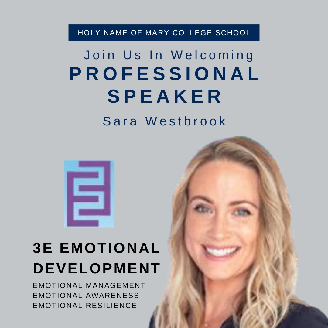 Please join us in welcoming @iamsarawestbrook, 3M Emotional Development Professional Speaker. Sara will discuss: 1️⃣Emotional Management 2️⃣Emotional Awareness 3️⃣Emotional Resilience