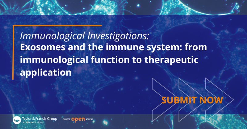 Exosomes play significant roles in intercellular communications. Immunological Investigations invites you to submit your research on all aspects regarding the immunological function and diagnostic and therapeutic applications of exosomes. Find out more: 
bit.ly/3Ycbmm7