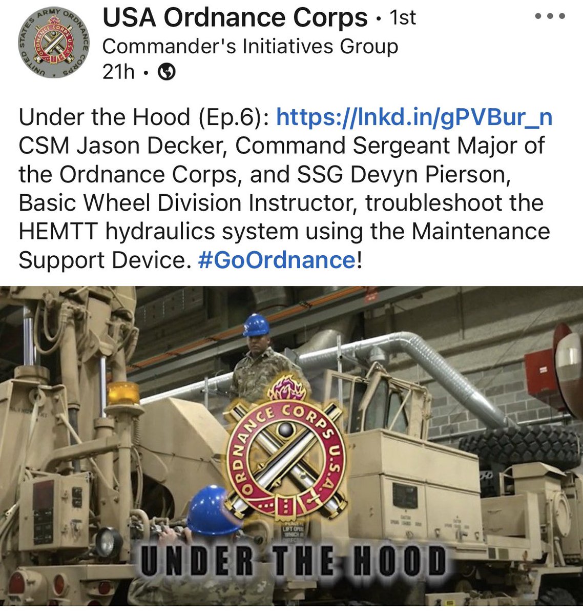 Check out the new #UnderTheHood with our very own SSG Peirson! m.youtube.com/watch?v=m7Jasc… @USAODCorps