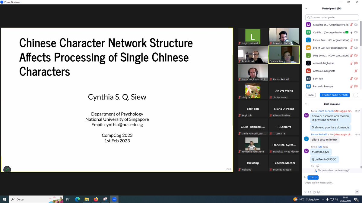 MassimoSt's tweet photo. #CompCog23 restarts with its afternoon session and with a great talk by Prof. @csqsiew about how Chinese charater network structure affects lexical processing of individual characters:
#complexity #language #cognition https://t.co/Ue6iFCIZam