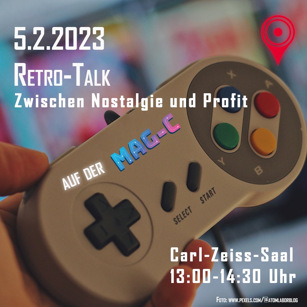 Bald geht's auf zur #MAGC: mag-c.de! Freue mich, bekannte Gesichter wie Olli <a href="/ArtNGames/">Olli</a>, Martin Käsefuß und <a href="/Dennsen_86/">Dennsen86</a> wieder zu sehen.😊 Bei zwei Gesprächsrunden werde ich So dabei sein: Der Japan-Talk ab 11:30 Uhr (Hauptbühne) und der Retro-Talk (siehe Bild).