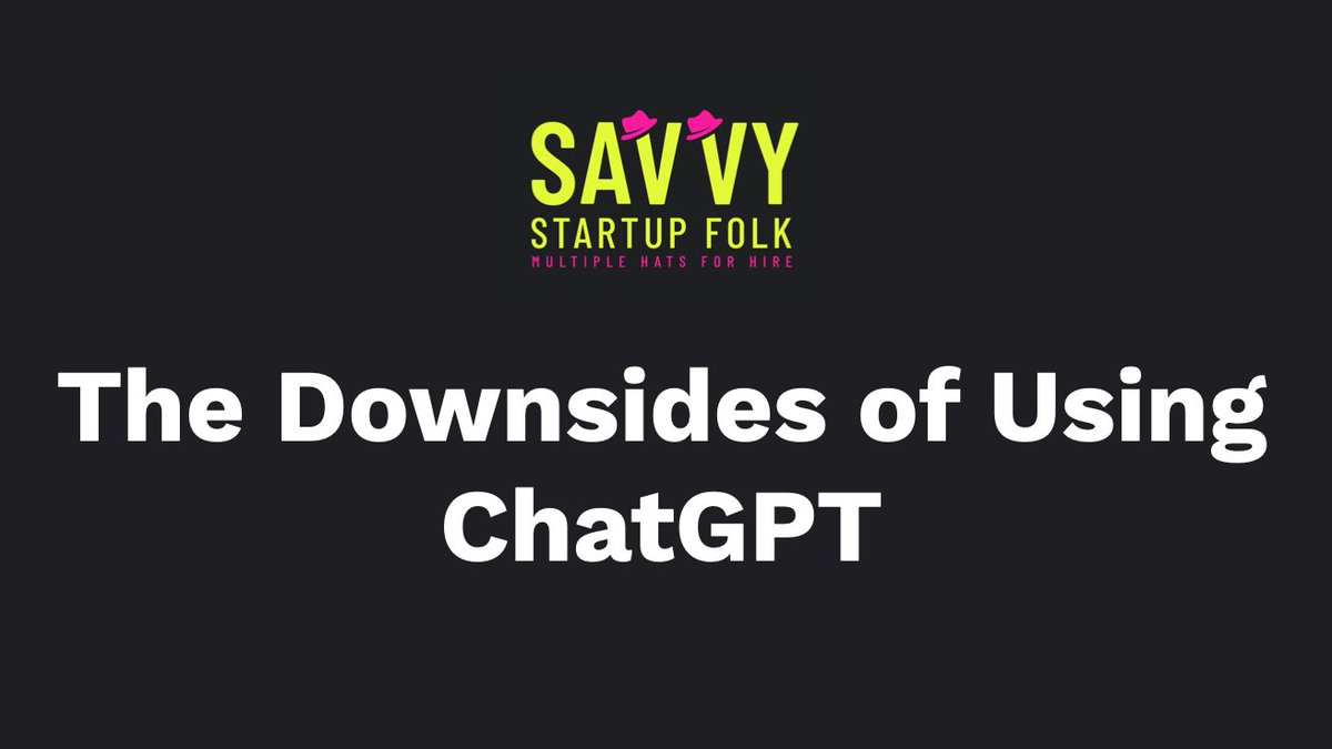 The Downside of Using ChatGPT, According to ChatGPT. 

We asked ChatGPT what the downsides of using ChatGPT are, and here's what it said word for word.
 medium.com/@savvystartupf…

#ChatGPT #AI