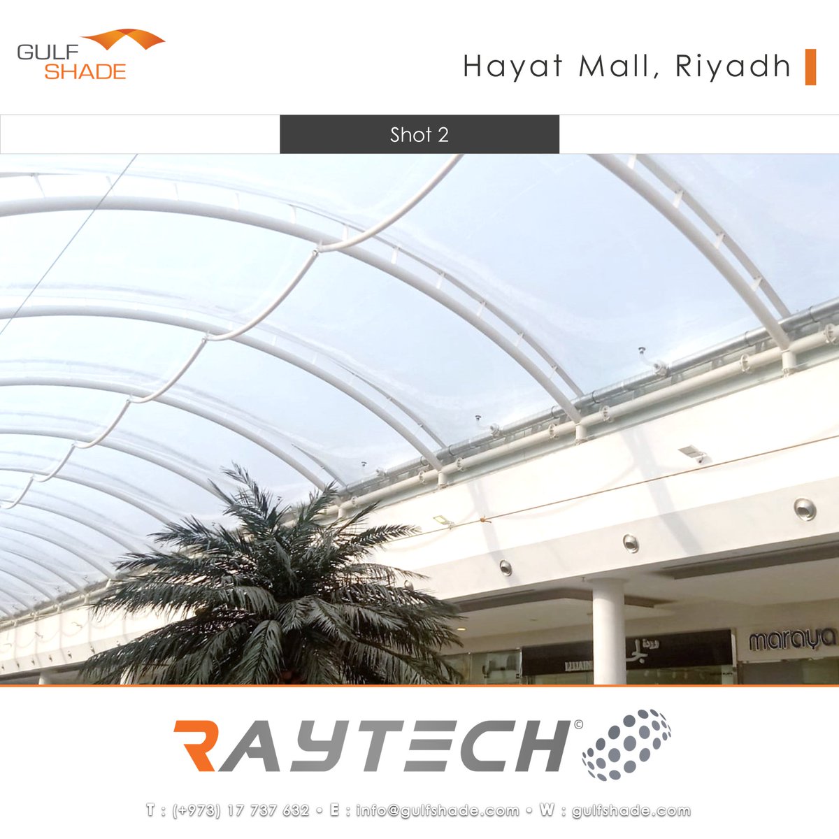 GULF_SHADE's tweet photo. A renovation plan to the HAYAT MALL, located in Riyadh, includes the removal of the existing seven skylights and replacing them with the ETFE Skylight System (RAYTECH).
There are around 141 ETFE cushions! with an average dimension of 4m x 9.5m. https://t.co/gfx6BYyMcH