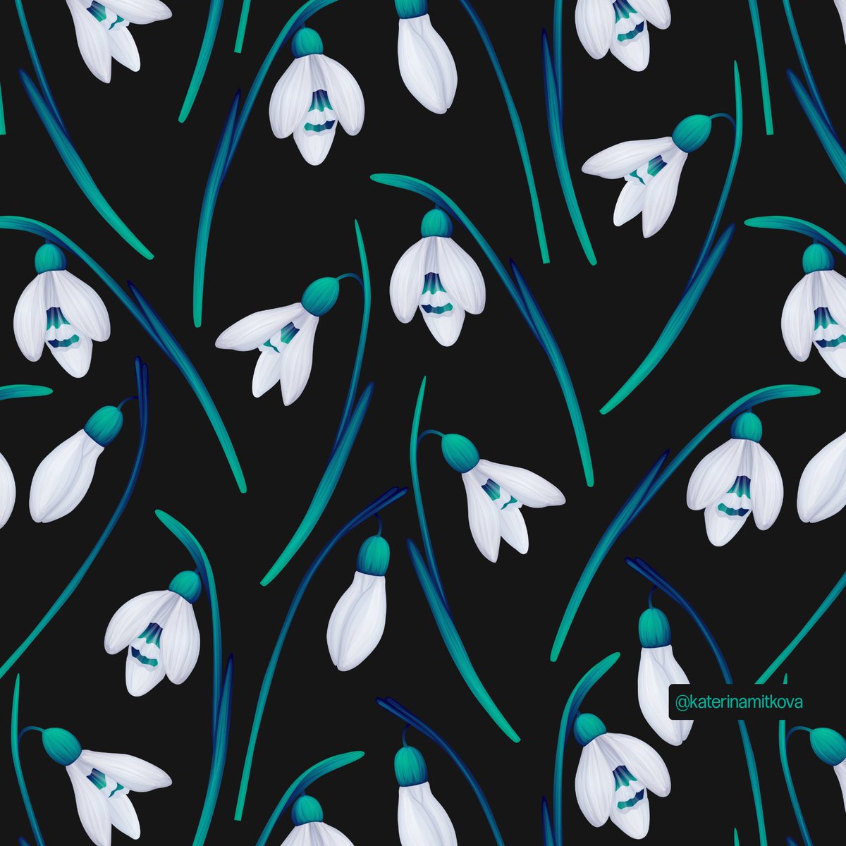 katerinamitkova's tweet image. The snowdrops in my garden are already blooming :) #snowdrop #foral #spring #fabric #Spoonflower #pattern #surfacedesign