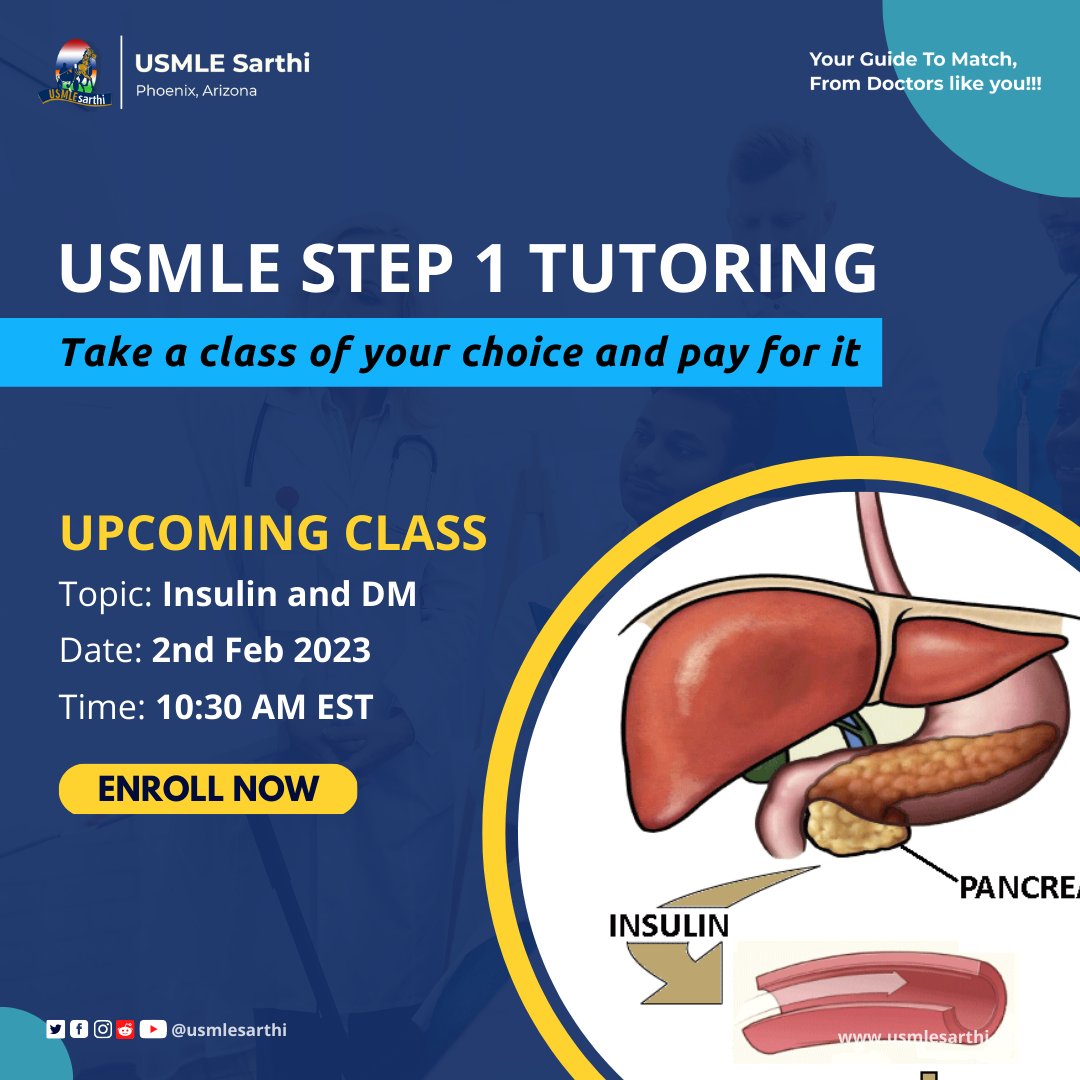 !!Upcoming Class Alert!!

Enroll Now!!! The enrollment link is usmlesarthi.com/step1-tutorshi…

#USMLESarthi #medstudent #medicalschool #resident #usmle #foreignmedicalgraduate #medicalstudents#usmlestep1 #usmlestep2 #usmlestep #usmleprep #usmlepreparation  #medstudentlife #usmlestep1