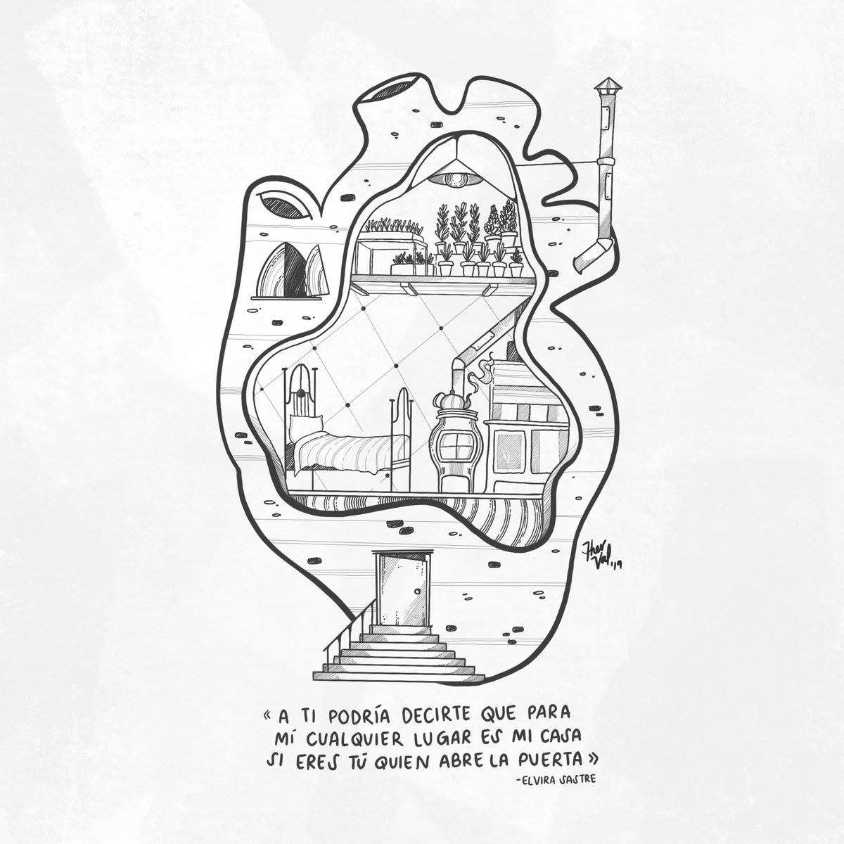 literlandweb1's tweet image. “A ti podría decirte que para mí cualquier lugar es mi casa si eres tú quien abre la puerta”.
Elvira Sastre