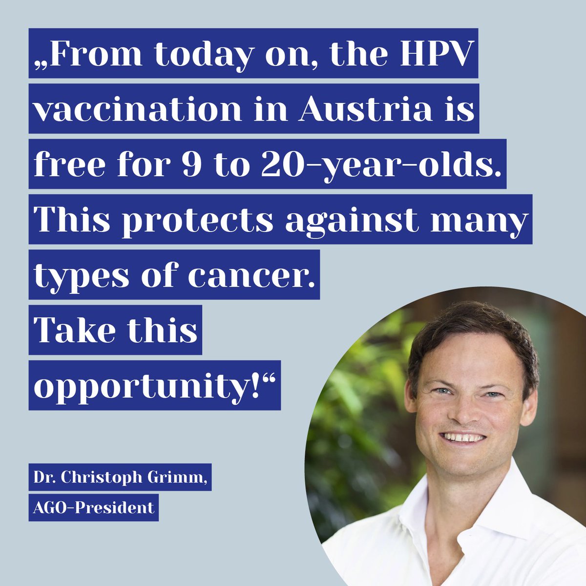 The HPV vaccination is now free for 9 to 20-year-olds in Austria. Take this opportunity! 

#hpv #impfung #krebsvorsorge #onkologie #gynäkologie #gynonc #gynaeconology #oncology #gyneoncologist #gynecancers #ago #agoaustria