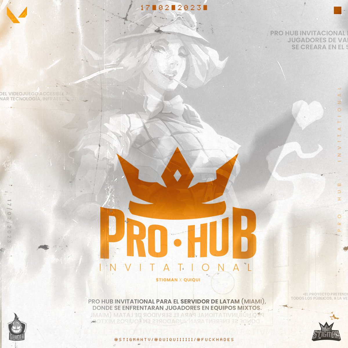 Pro Hub Invitational 🫡

Prize Pool : 300$ 

En el transcurso de la semana se estarán enviando todas las invitaciones ✅

Denle RT y comenten si les gustaría participar 👀