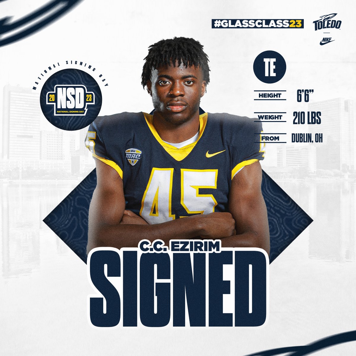 ToledoFB's tweet photo. Welcome @CCEzirim1 to the #GlassClass23 and the #TeamToledo 🚀 https://t.co/SdyxxYYONN