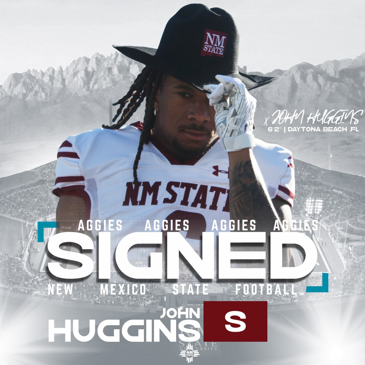 Transferring from Jackson State, we're adding <a href="/jhuggins_23/">John Huggins</a> to the secondary!

📰: nmstatesports.com/signingday

#NSD23 x #AggieUp