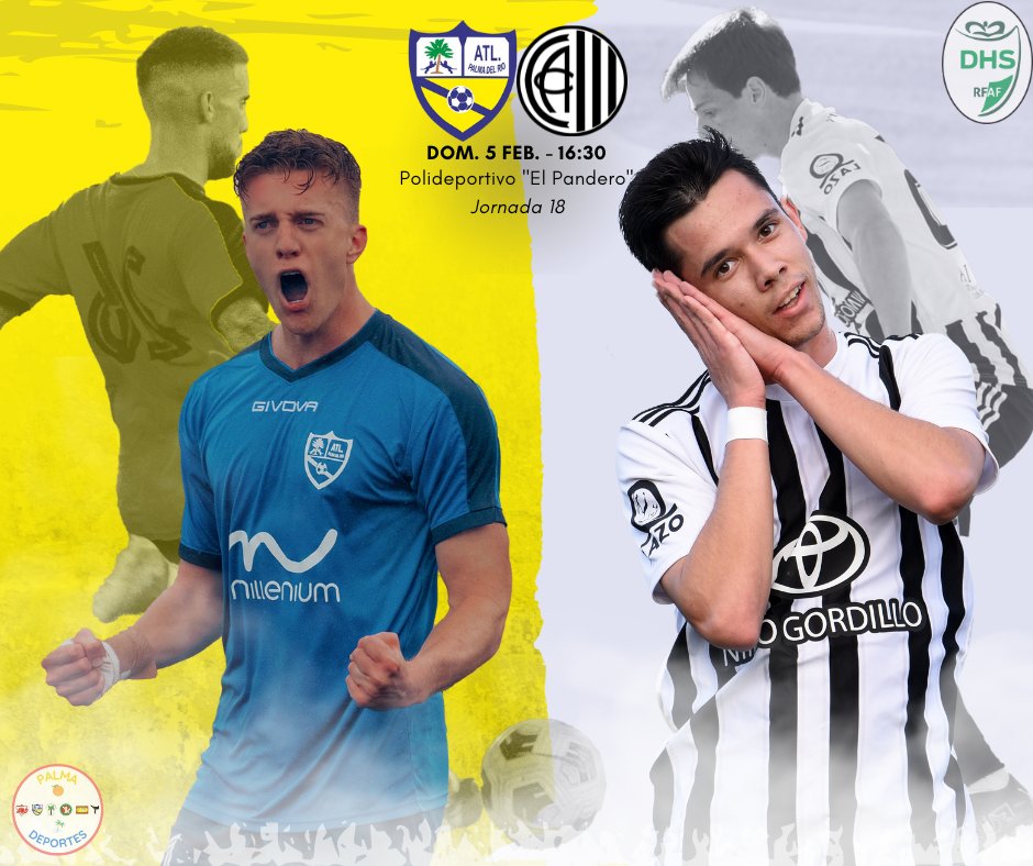 ⚽️💛💙 Fútbol | ¡𝙉𝙚𝙘𝙚𝙨𝙞𝙩𝙖𝙢𝙤𝙨 𝙖 𝙩𝙤𝙙𝙤 𝙚𝙡 𝙥𝙪𝙚𝙗𝙡𝙤 𝙚𝙣 "𝙀𝙡 𝙋𝙖𝙣𝙙𝙚𝙧𝙤"!

El <a href="/AtcoPalmadelRio/">Atl. Palma del Río CF</a> recibe al <a href="/ClubAtlCentral/">Club Atlético Central</a> en un partido clave, puesto que necesitan ganar para seguir en la pelea por la salvación. ¡Si eres palmeño, no falles!

#palmadeportes