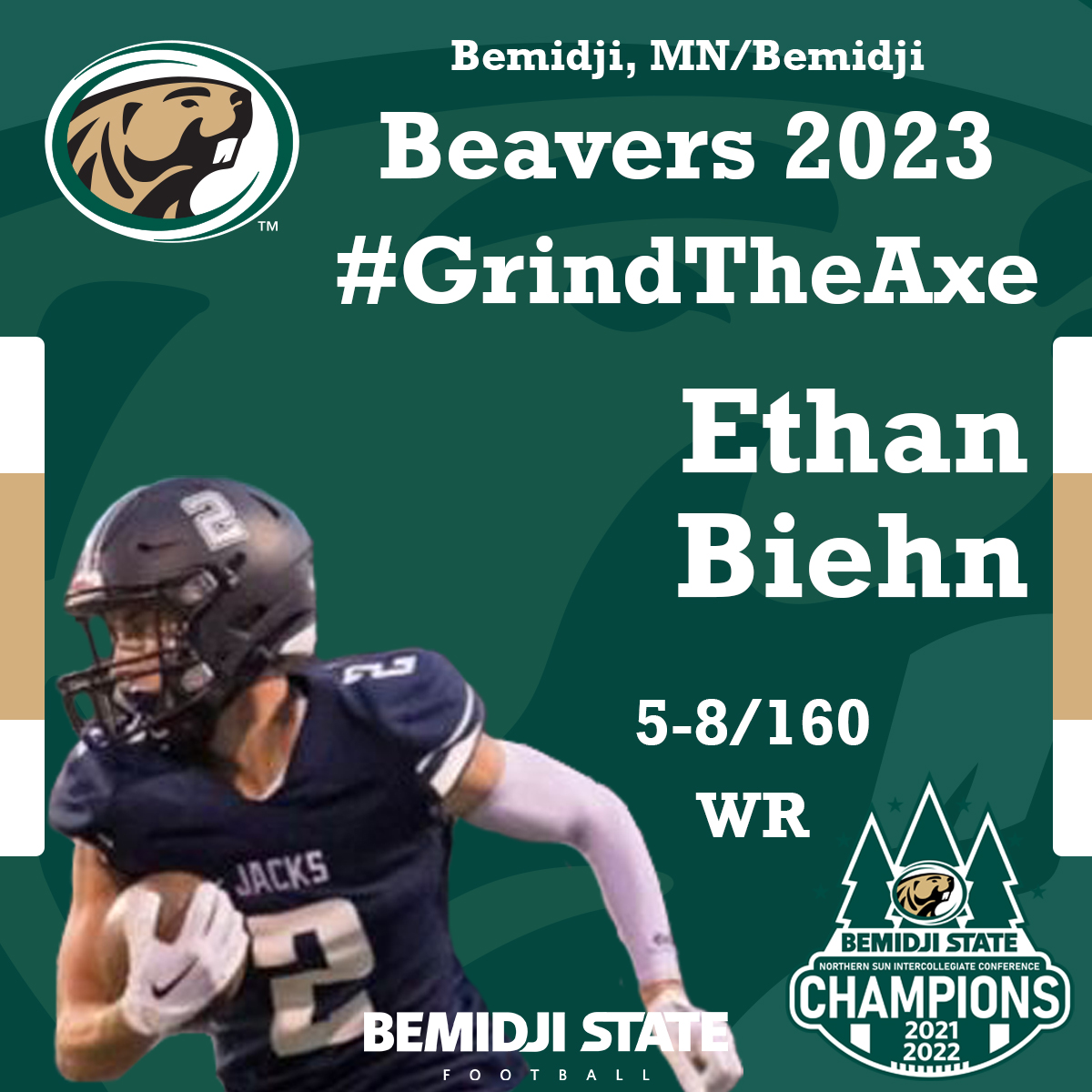 A local product will stay right here in Bemidji to play for the Beavers as we welcome Ethan Biehn to #BeaverTerritory! The two-time All-District athlete piled up 1,137 all-purpose yards this past season! 
#NSD23 #GoBeavers #GrindTheAxe