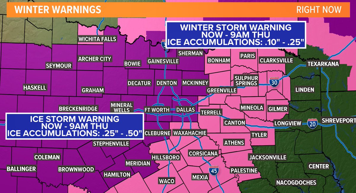 An Ice Storm Warning is now in effect for Dallas, Tarrant, Collin ...