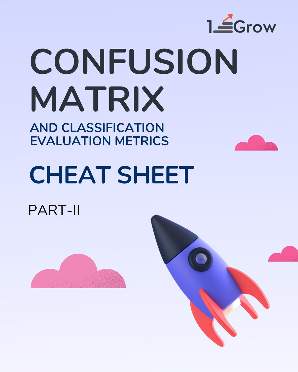 1stepGrow's tweet image. 🧑🏽‍💻#ConfusionMatrix #Cheat Sheet  ✍🏽 - Read 👇🏽👇🏽👇🏽

📪 In the post, let's discuss

1️⃣ #PositivePredictiveValue
2️⃣ #Sensitivity or True Positive Rate
3️⃣ #TrueNegative Rate
4️⃣ #NegativePredictiveValue

🎈 Follow @1stepGrow to get informative and learning posts.