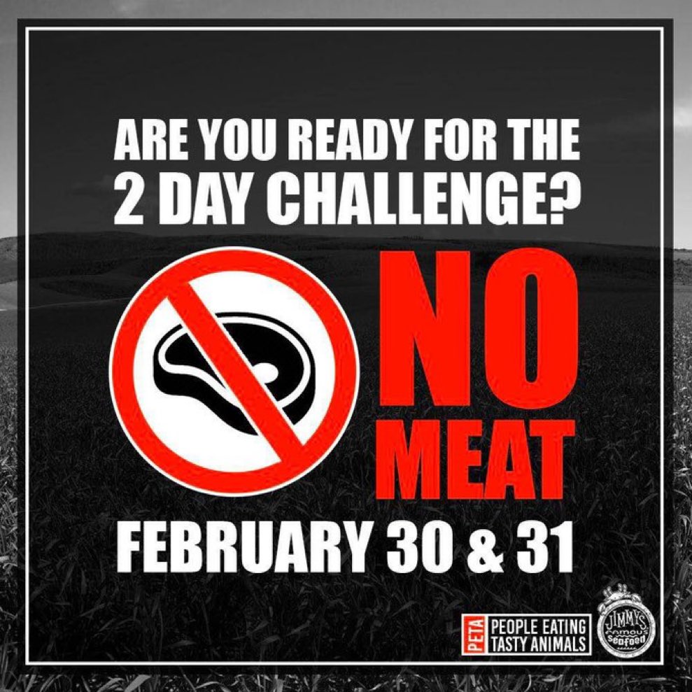 Happy February, tweeps!

Are you ready for The No Meat Challenge later this month?