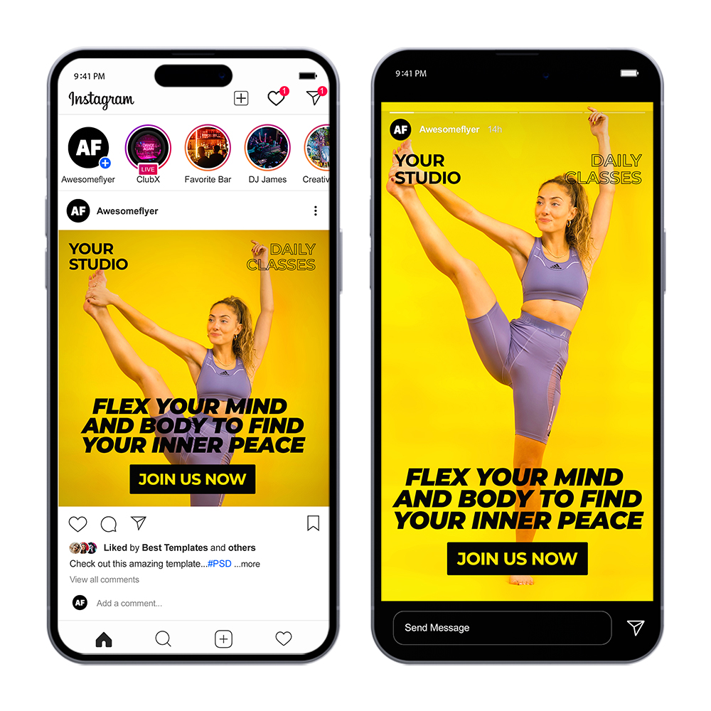 Make sure to check out our new #fitness #gym #instagram #psd #templates on awesomeflyer.com/templates/fitn…