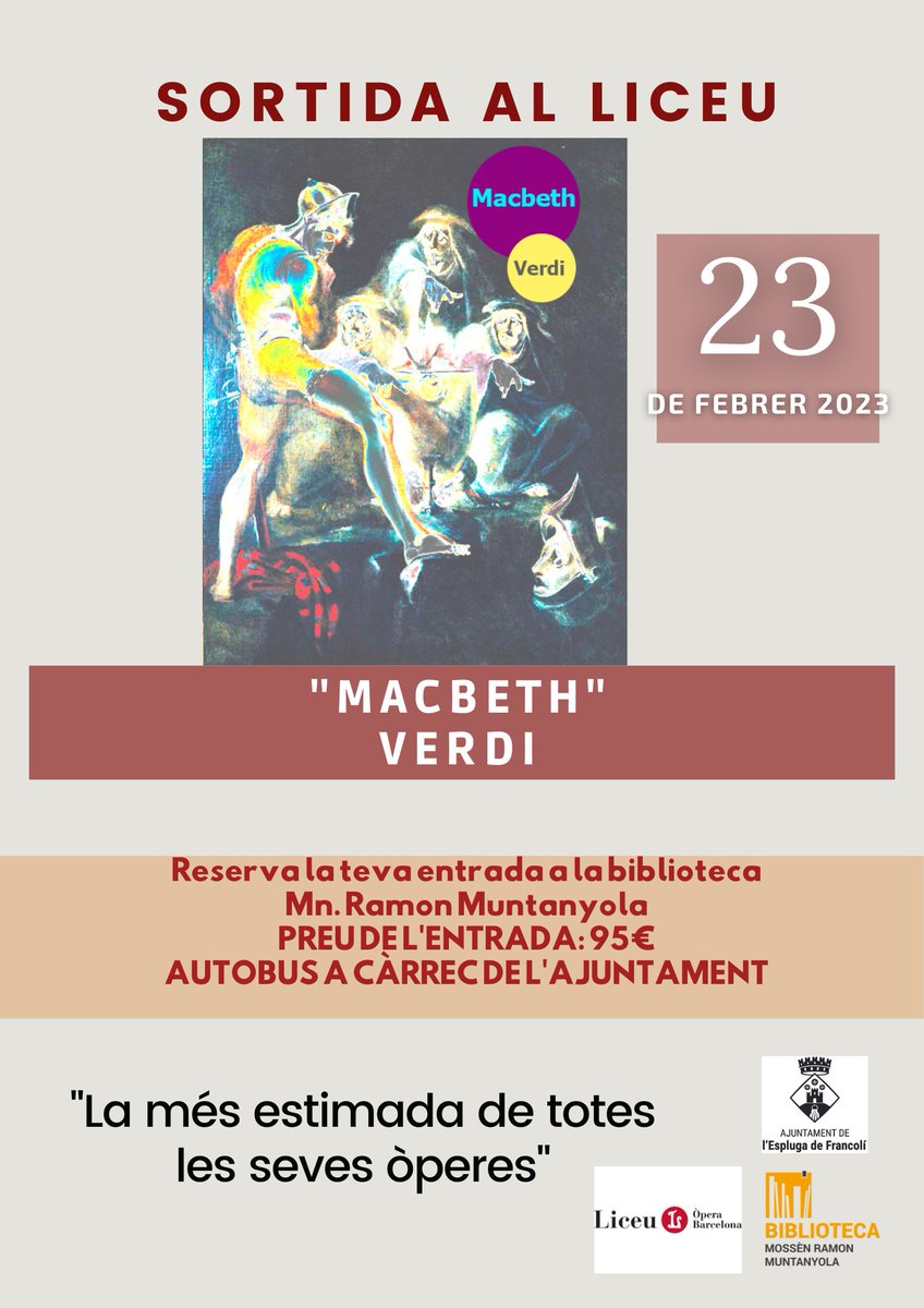 Les grans àrees de Verdi els grans escenes corals aquells moments que et fan aixecar de la cadira.
Val la pena veure-la !!

Encara ens queda alguna plaça