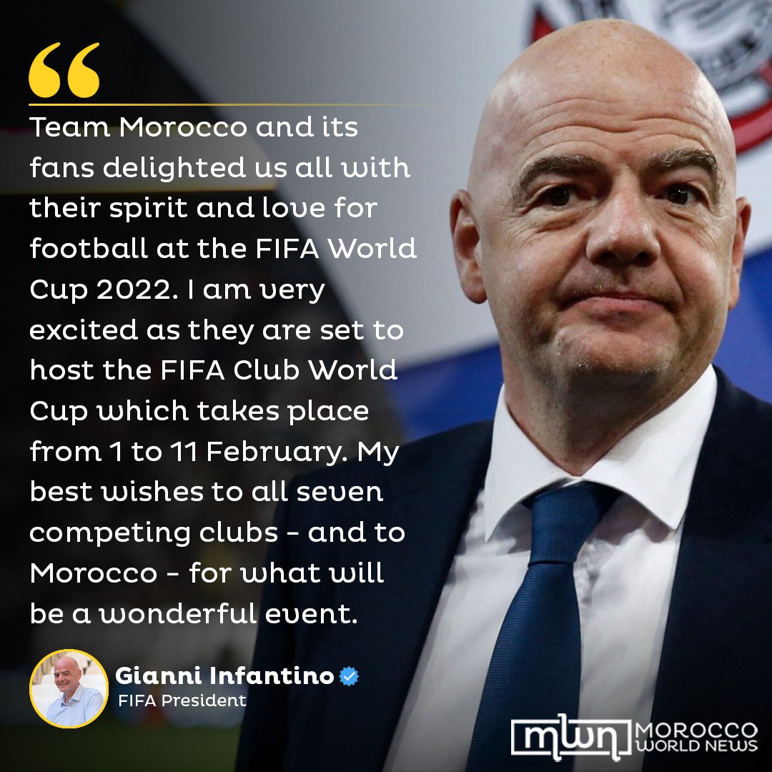 International football governing body FIFA has promised fans awaiting the FIFA Club World Cup kick-off an “exceptional” opening ceremony.
#morocco #world #news #gianniinfantino #fifa #mwn #maroc #clubworldcup #moroccoworldnews