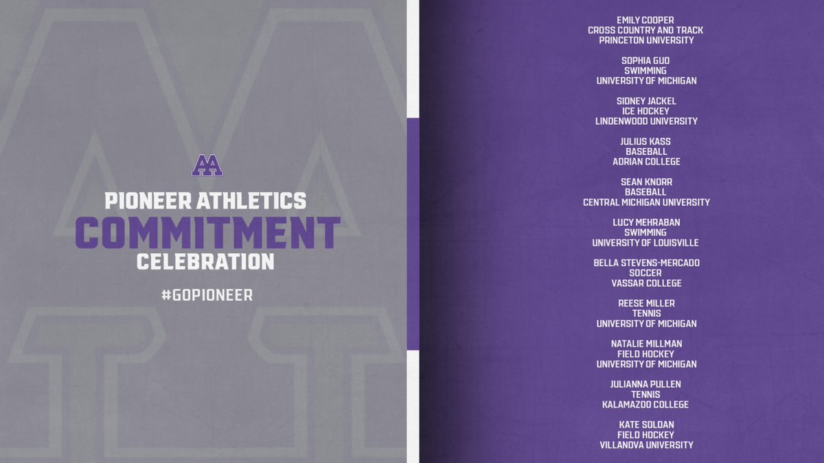 Today at 11am, we will be celebrating these 11 Student-Athletes for committing to play at the next level! 

Everyone is welcomed! Will be in Main Gym