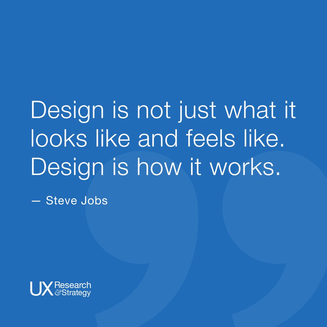 ux_and's tweet photo. Design is not just what it looks like and feels like. Design is how it works.
— Steve Jobs

#uxd #quote #uxquote https://t.co/2GwNKx9LEq