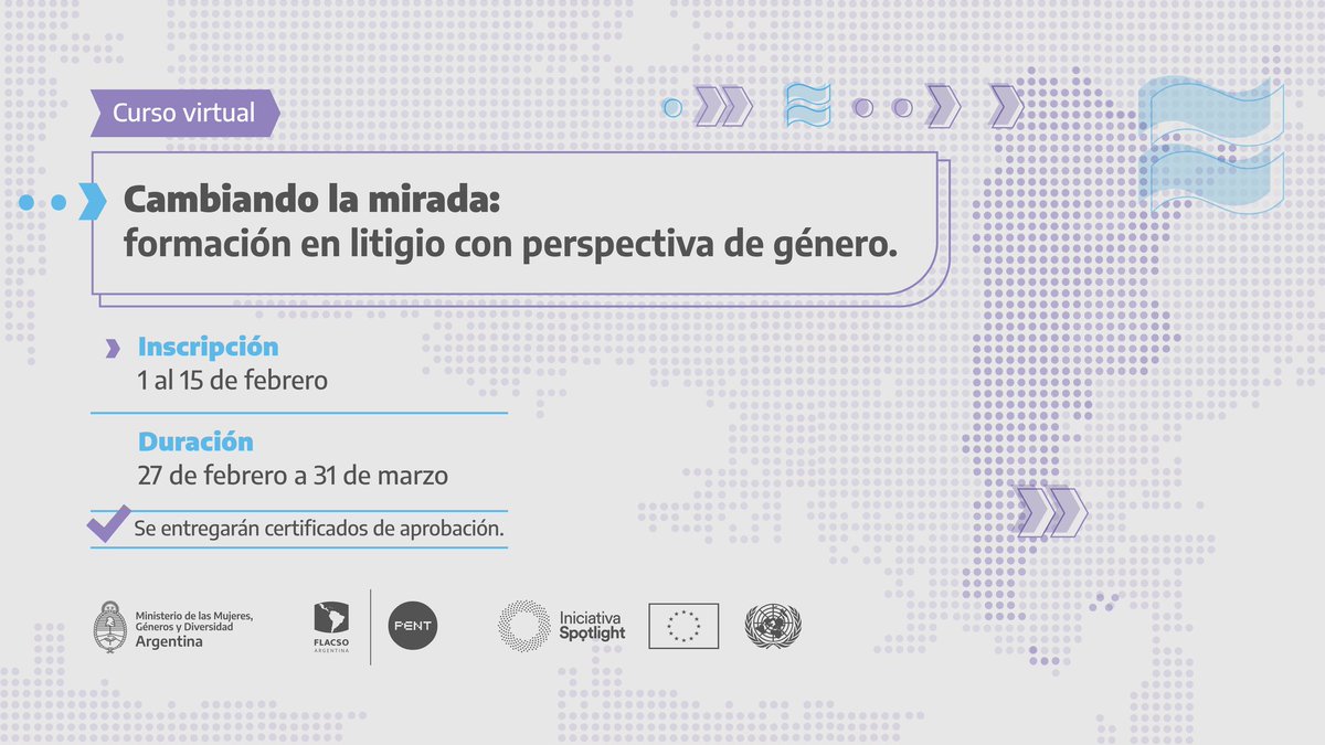 MinGenerosAR's tweet photo. Lanzamos un curso interactivo de formación en género. ⚖️📚

👉 Está dirigido a operadorxs de los sistemas de administración de justicia, abogadxs litigantes particulares y de Áreas de Género, Niñez o Legales de todo el país. https://t.co/YwjyBdu0Jf