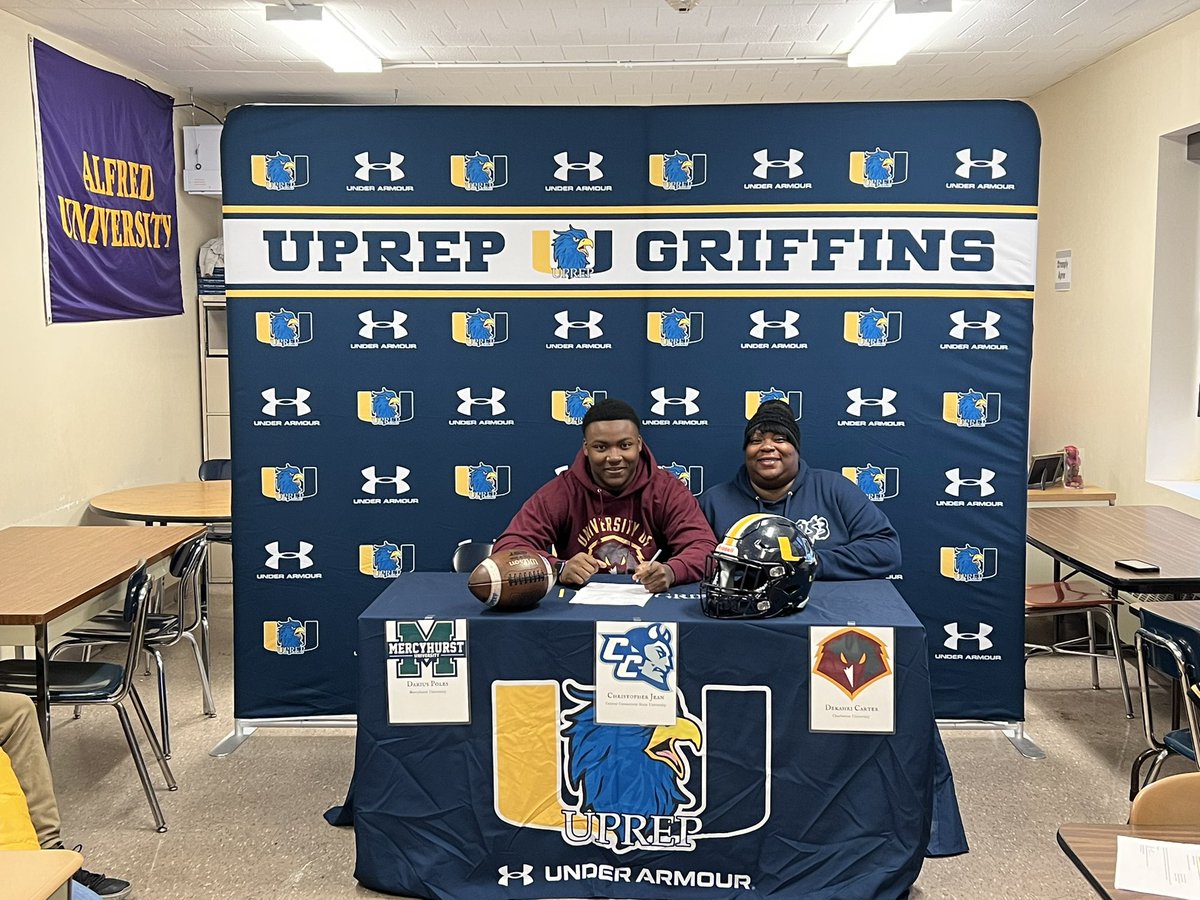 UprepFball's tweet image. Congratulations to our 3 young men signing their NLIs today!! @ChristoJ21 @Dekhari4 @DariusPoles 
@CCSUfootball @CoachLecht @CoachAmbro315 @UCWV_Football @FBCoachQ @CoachBarker_99 @MercyhurstFB @CoachRiemedio @CoachWaring