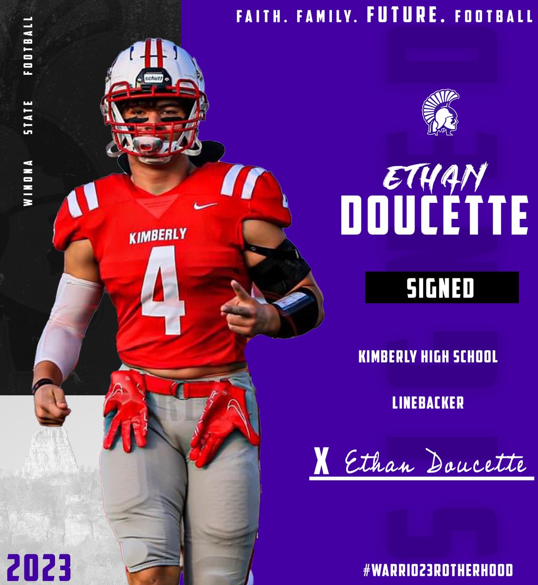 ⚔️🟣SIGNED⚔️🟣 Welcome to the #Warrio23rotherhood <a href="/EthanDoucette8/">Ethan Doucette</a>