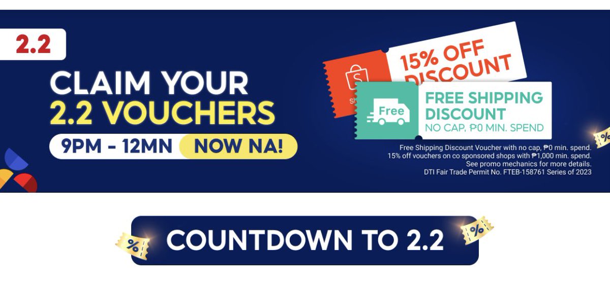 erickasallador's tweet photo. Claim your Shopee 2.2 vouchers now!

🛒 https://t.co/injnlb3FEN

🛒 https://t.co/injnlb3FEN

#ShopeeSulitBrandsSale #ShopeePH22 #ShopeeSulitSpree #ShopeePH #shopeecode #shopeevoucher #shopeediscount  #shopeefreeshipping https://t.co/7KnOxyPKRK