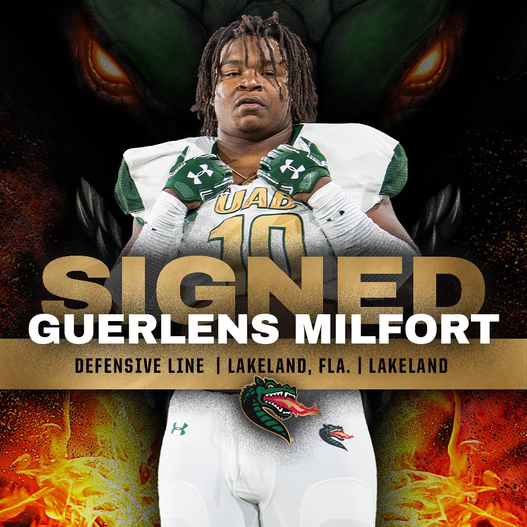 UAB_FB's tweet photo. 🔥 𝐆𝐔𝐄𝐑𝐋𝐄𝐍𝐒 𝐌𝐈𝐋𝐅𝐎𝐑𝐓 🔥

A 3-star recruit and Florida product Guerlens "Gee" Milfort is officially a Blazer! Milfort chose UAB over NC State, Pitt, UCF, USF and Iowa State.

#WinAsOne https://t.co/xr5D1dEnU6