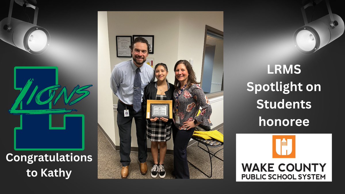 Congratulations to Kathy who was honored at the School Board Meeting last night as a Spotlight on Students Winner.