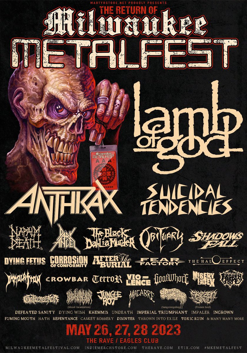 SOLDIERS OF HELL!! Get your tix to @MKEMetalFest before the price goes up! Can’t wait to see y’all this Memorial Day Weekend! Visit the link, choose artist presale & use code MMF23 therave.com/metalfest